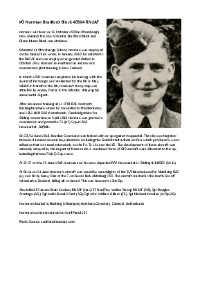 A preview of a PDF biography for Bluck, Norman Bradford